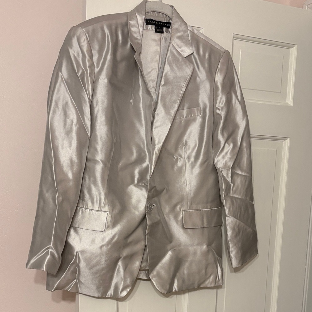 Ralph Lauren Black Label Shiny Silver Blazer
